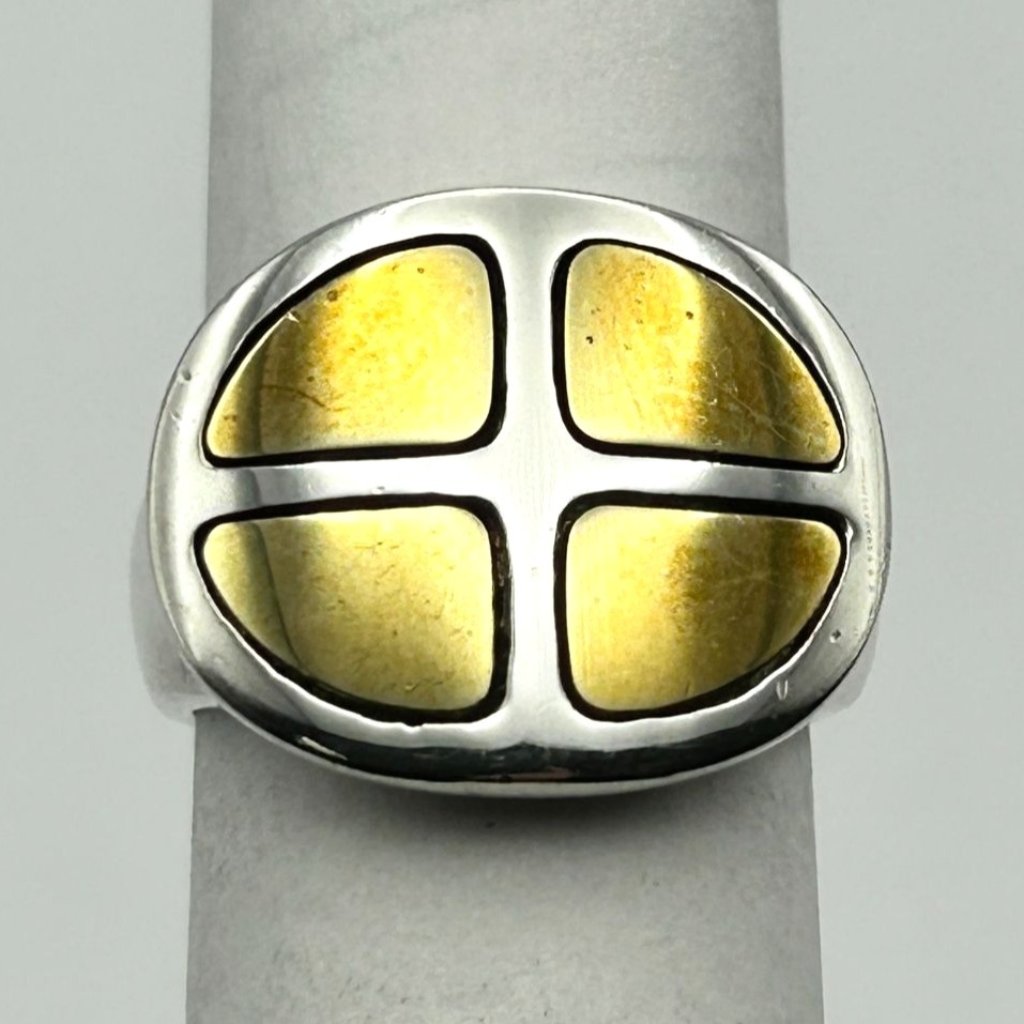 Robert Lee Morris Rlm Studio 925 Sterling Two-Tone Signet Band Ring Size 725 59$